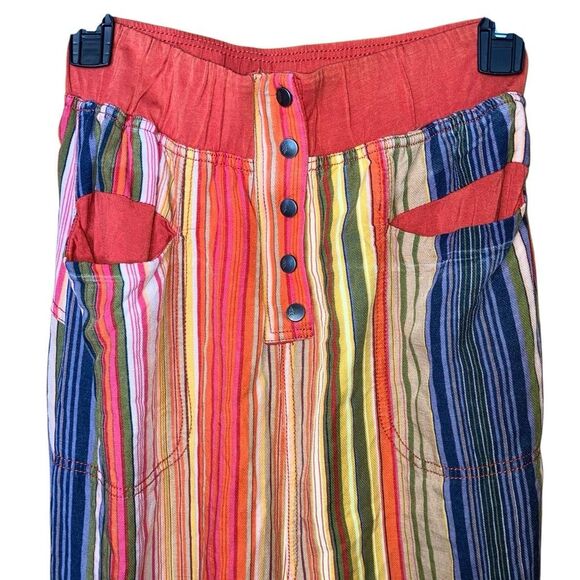 FREE PEOPLE MOVEMENT Sz XS SIDE STEP HAREM PANTS STRIPED PULL ON TIGER LILY #752 - Picture 10 of 16